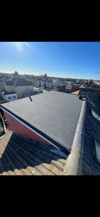 Flat roof installation on residential property