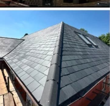 New slate roof on bay-window property